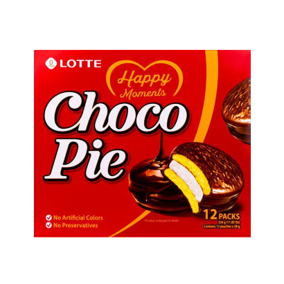 Тістечка Lotte Чокопай Choco Pie (12 шт) 336g 250ml - Retromagaz