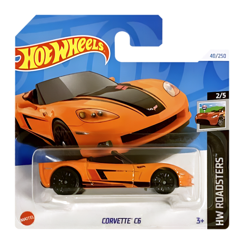 Машинка Базова Hot Wheels Corvette C6 Roadsters 1:64 HTC14 Orange - Retromagaz