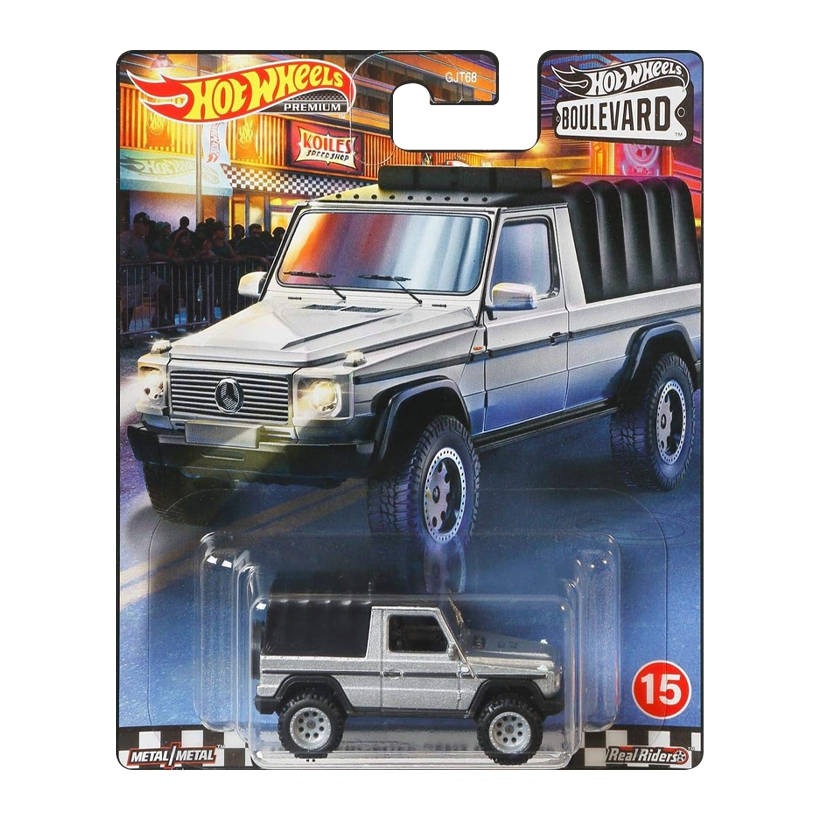 Машинка Premium Hot Wheels 1991 Mercedes-Benz G-Class Boulevard 1:64 GJT79 Metallic Silver - Retromagaz