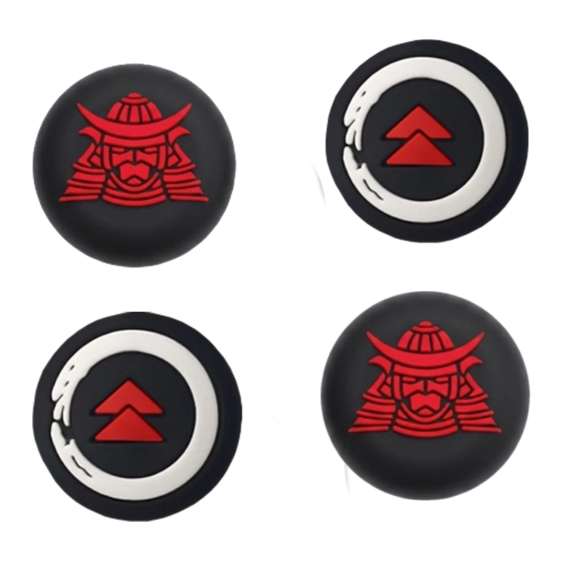 Набор Накладки на Стики 4шт RMC Ghost of Tsushima Black + Ghost of Tsushima Samurai PlayStation 5 4 3 2 1 Xbox Series One 360 Switch 2 Red - Retromagaz