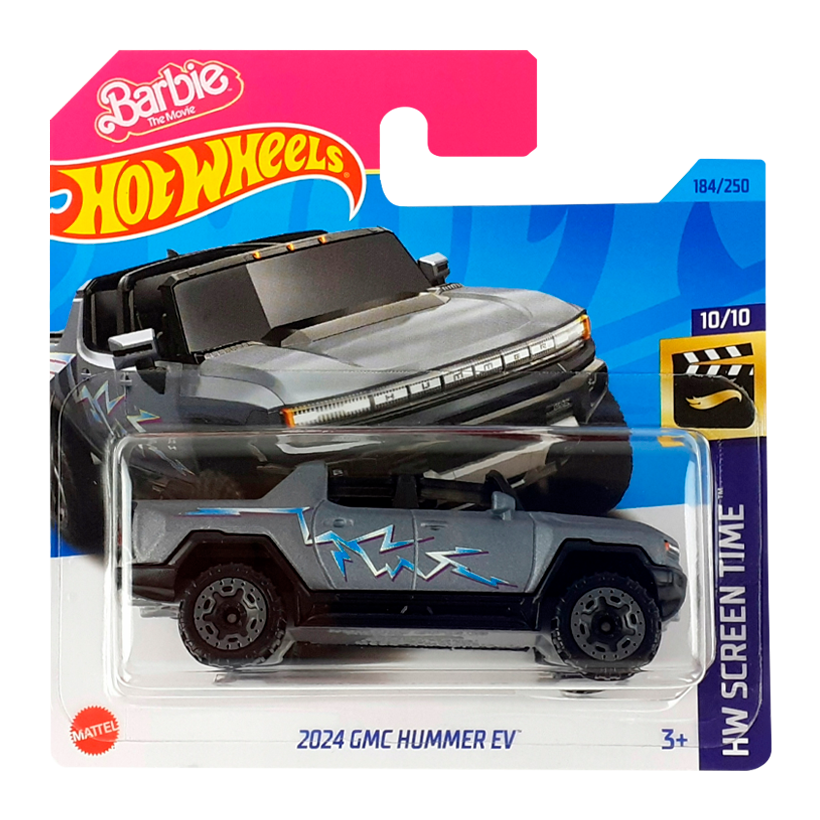 Машинка Базовая Hot Wheels 2024 GMC Hummer EV Barbie The Movie Screen Time 1:64 HKH13 Grey - Retromagaz