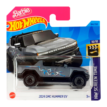 Машинка Базовая Hot Wheels 2024 GMC Hummer EV Barbie The Movie Screen Time 1:64 HKH13 Grey - Retromagaz