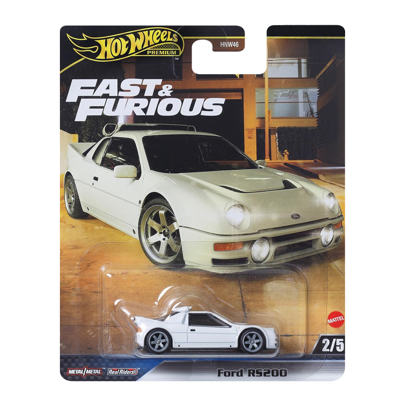 Машинка Premium Hot Wheels Ford RS200 Fast & Furious 1:64 HVR60 White - Retromagaz