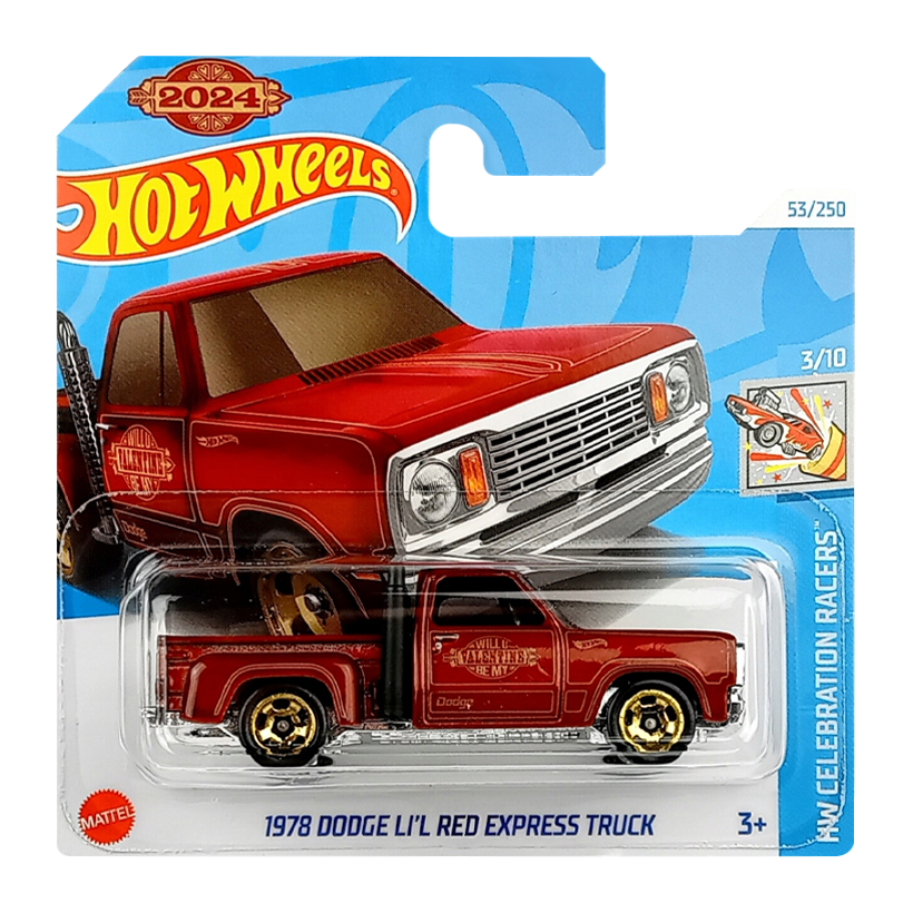 Машинка Базова Hot Wheels 1978 Dodge Li'l Red Express Truck Celebration Racers 1:64 HRY97 Red - Retromagaz