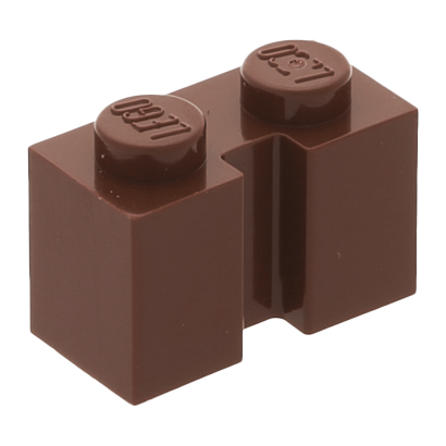 Кубик Lego with Groove Модифікована 1 x 2 4216 4242336 6103004 Reddish Brown 10шт Б/У - Retromagaz