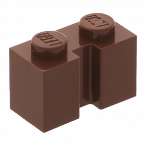 Кубик Lego with Groove Модифікована 1 x 2 4216 4242336 6103004 Reddish Brown 10шт Б/У