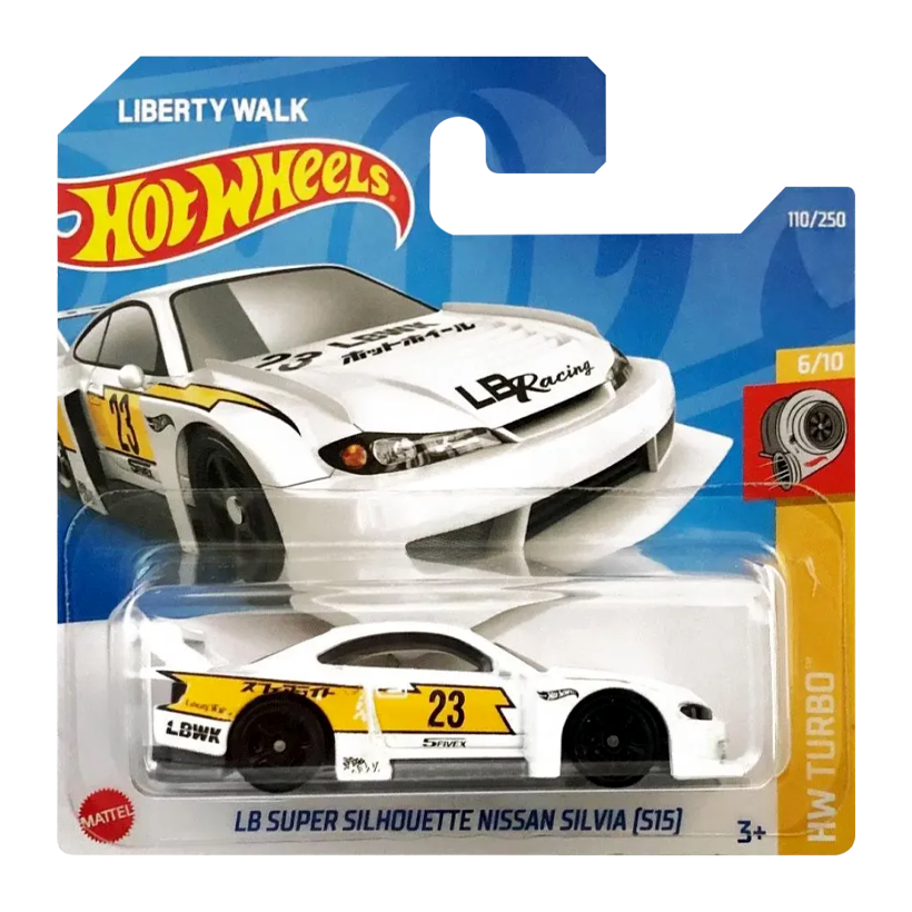 Машинка Базовая Hot Wheels Liberty Walk LB Super Silhouette Nissan Silvia (S15) Turbo 1:64 HCT23 White - Retromagaz