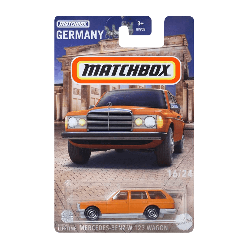 Тематична Машинка Matchbox Mercedes-Benz W123 Germany 1:64 HVV05/HVV36 Brown - Retromagaz