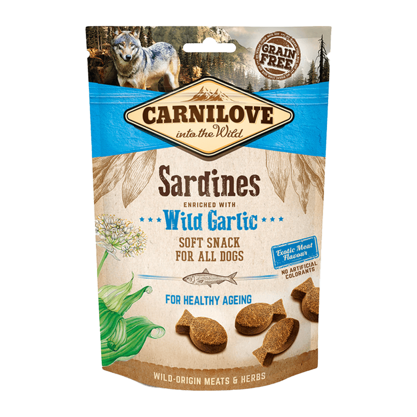 Лакомства для Собак Carnilove Dog Crunchy Snack Sardines with Wild Garlic 200g - Retromagaz