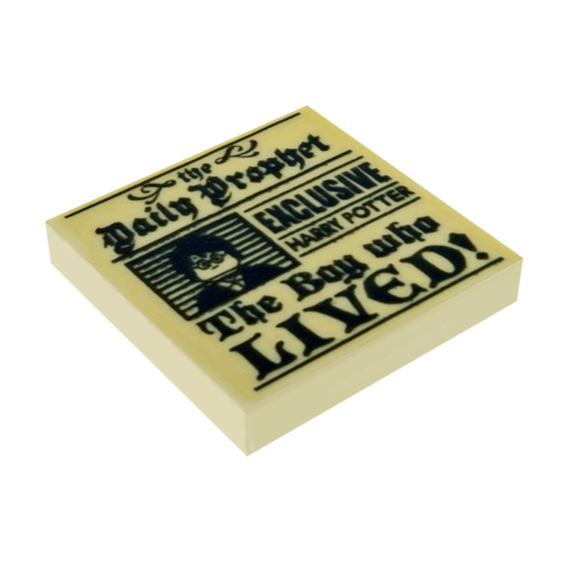 Плитка Lego Декоративная Groove with 'the Daily Prophet - EXCLUSIVE HARRY POTTER' 2 x 2 3068bpb1156 6236629 Tan Б/У - Retromagaz