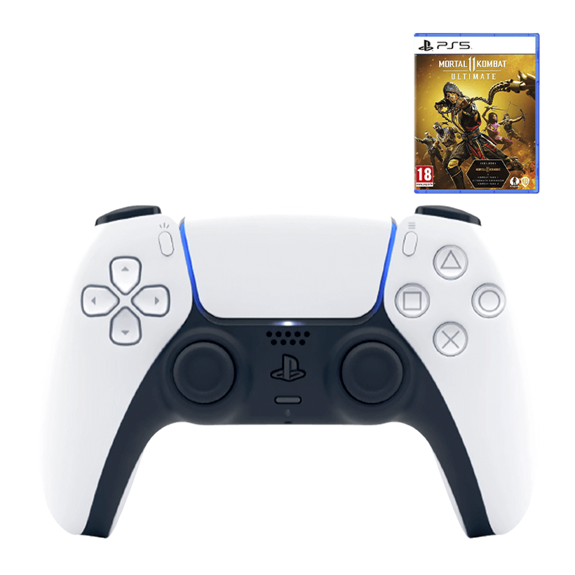 Набор Геймпад Беспроводной Sony PlayStation 5 DualSense White Новый  + Игра Mortal Kombat 11 Ultimate Edition Русские Субтитры - Retromagaz