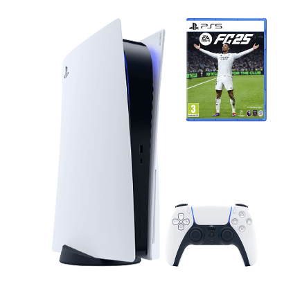 Набор Консоль Sony PlayStation 5 Blu-ray 825GB White Б/У  + Геймпад Беспроводной DualSense + Игра EA Sports FC 25 Русская Озвучка - Retromagaz
