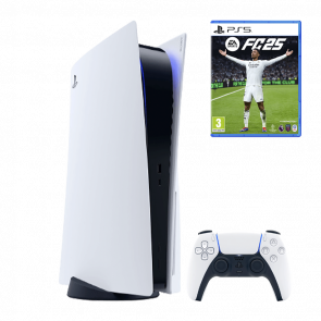 Набор Консоль Sony PlayStation 5 Blu-ray 825GB White Б/У + Геймпад Беспроводной DualSense + Игра EA Sports FC 25 Русская Озвучка Набор Консоль Sony PlayStation 5 Blu-ray 825GB White Б/У + Геймпад Беспроводной DualSense + Игра EA Sports FC 25 Русская Озвучка - Retromagaz