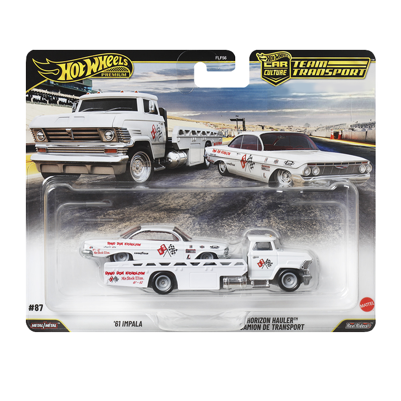 Машинка Premium 2шт Hot Wheels '61 Impala та Horizon Hauler Team Transport 1:64 JHX88 White - Retromagaz