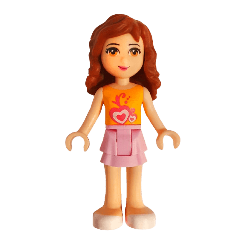 Фігурка Lego Girl Olivia Bright Pink Layered Skirt Friends frnd023 Б/У - Retromagaz