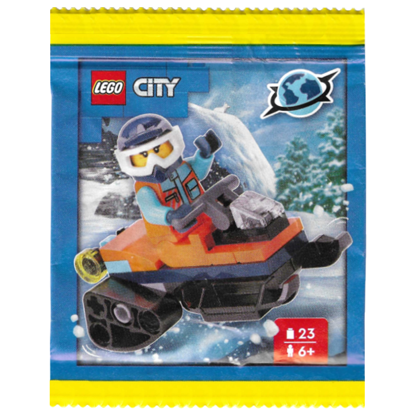 Конструктор Lego Фигурка Arctic Explorer with Snowmobile Paper Bag City 952512 cty1938 Новый - Retromagaz