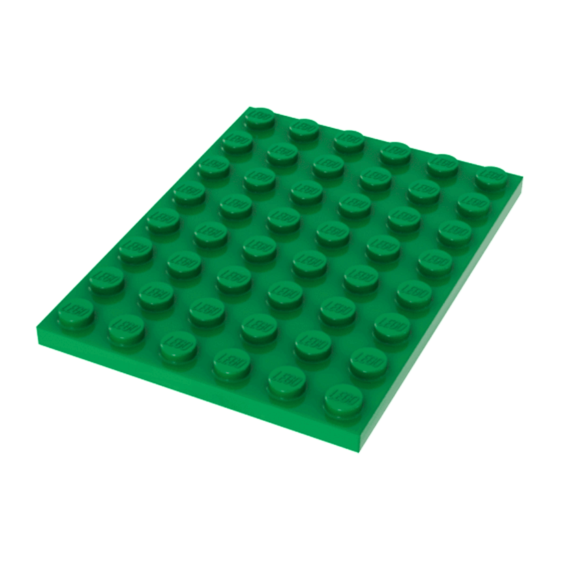 Пластина 10шт Lego Обычная 6 x 8 3036 303628 4507311 Green Б/У - Retromagaz