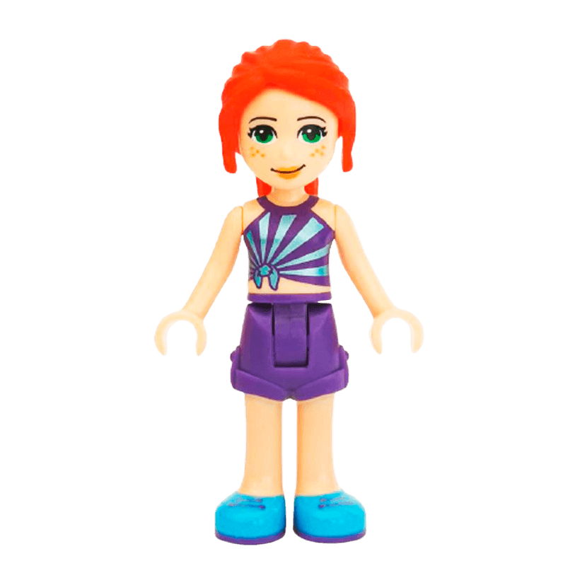 Фігурка Lego Girl Mia Dark Purple Shorts Friends frnd315 Б/У - Retromagaz