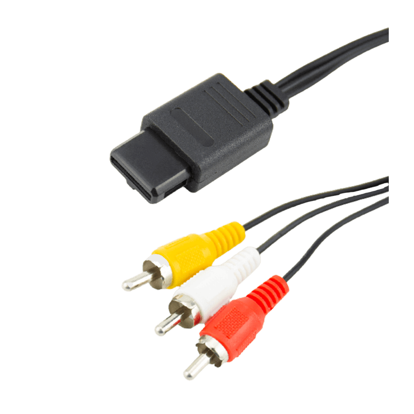 Кабель RMC N64 SNES GameCube Composite 3RCA - AV Multi Out Black 1.7m Новый - Retromagaz