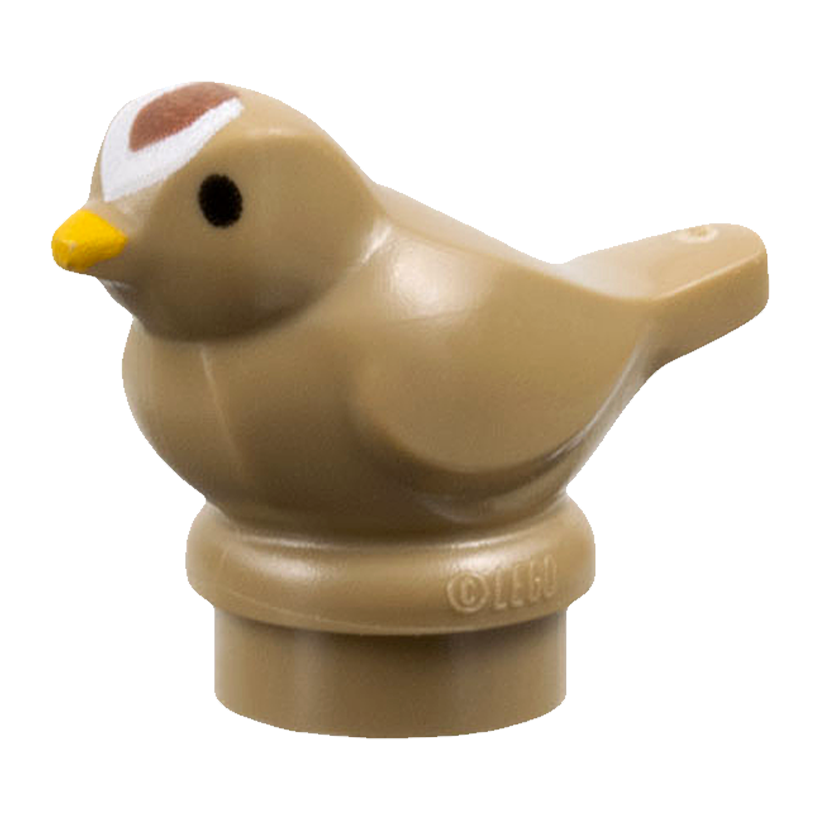 Фігурка Lego Повітря Bird Small with Black Eyes Animals 41835pb03 6483284 Dark Tan Б/У - Retromagaz