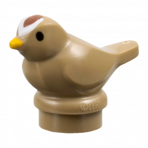 Фигурка Lego Воздух Bird Small with Black Eyes Animals 41835pb03 6483284 Dark Tan Б/У
