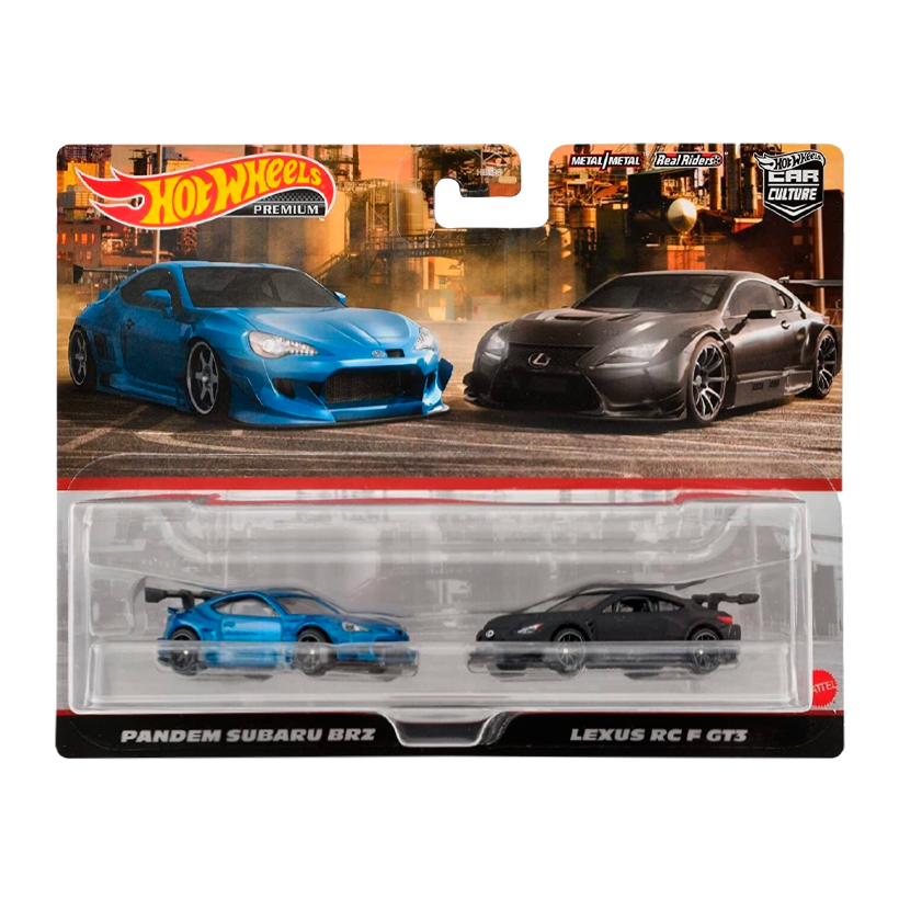 Машинка Premium 2шт Hot Wheels Pandem Subaru BRZ / Lexus RC F GT3 2-Packs 1:64 HBL96/HKF51 Blue - Retromagaz
