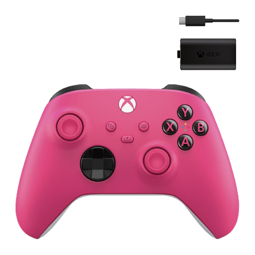 Набір Геймпад Бездротовий Microsoft Xbox Series Controller Deep Pink Новий  + Акумулятор Play and Charge Kit + Кабель USB Type-C Black - Retromagaz
