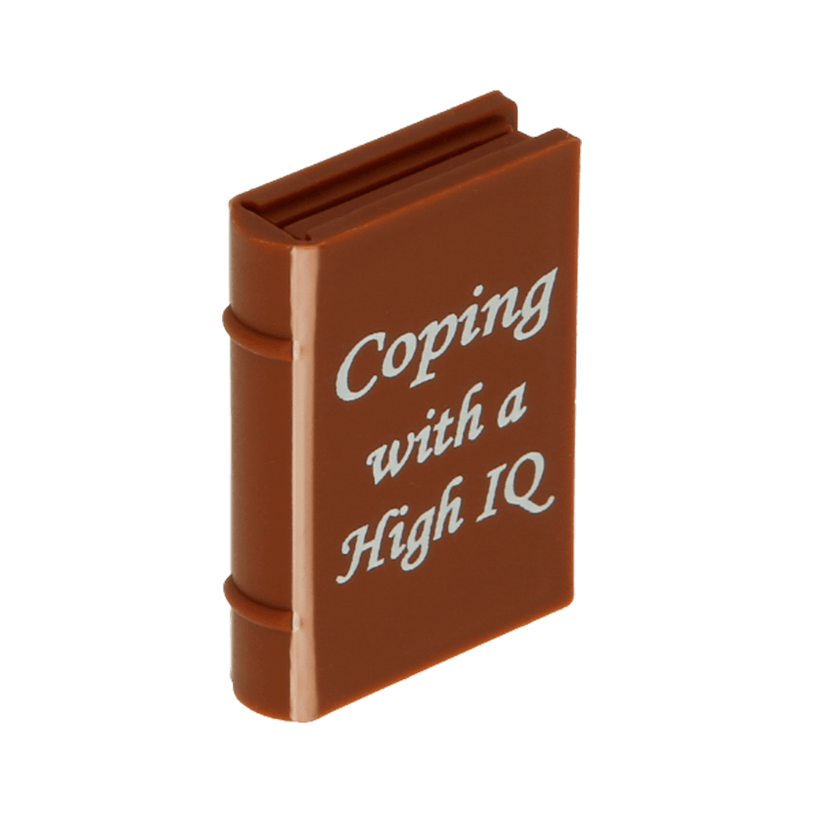 Книга Lego 2 x 3 White 'Coping with a High IQ' Pattern 33009pb049 6109696 Reddish Brown Б/У - Retromagaz