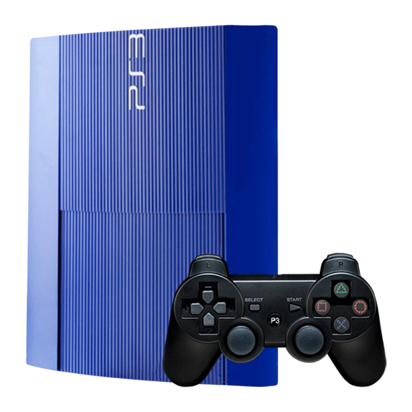 Набір Консоль Sony PlayStation 3 Super Slim 500GB Azurite Blue Б/У  + Геймпад Бездротовий RMC Black Новий - Retromagaz