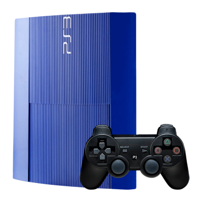 Набір Консоль Sony PlayStation 3 Super Slim 500GB Azurite Blue Б/У  + Геймпад Бездротовий RMC Black Новий - Retromagaz