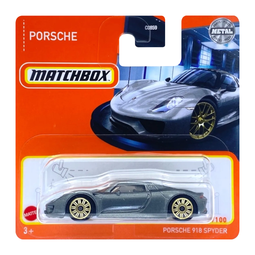 Машинка Большой Город Matchbox Porsche Porsche 918 Spyder Showroom 1:64 HFR44 Grey - Retromagaz