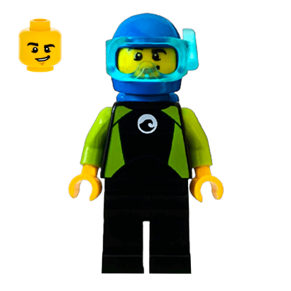 Фигурка Lego 973pb2739 Diver Male City Harbor cty1062 Б/У - Retromagaz