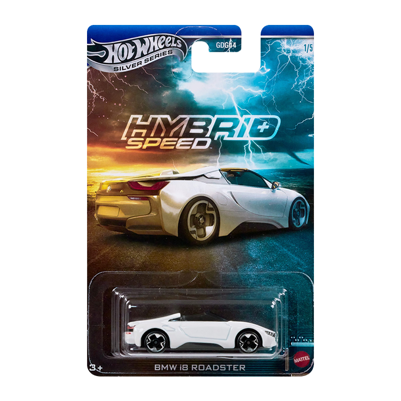 Тематична Машинка Hot Wheels BMW i8 Roadster Hybrid Speed 1:64 JCB76 White - Retromagaz