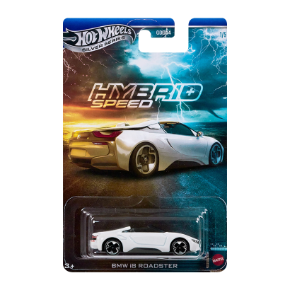 Тематическая Машинка Hot Wheels BMW i8 Roadster Hybrid Speed 1:64 JCB76 White - Retromagaz