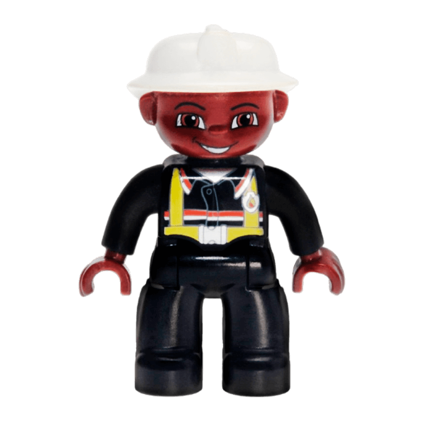 Фигурка Lego Boy Fireman Black Legs Black Hands Duplo 47394pb010 Б/У - Retromagaz