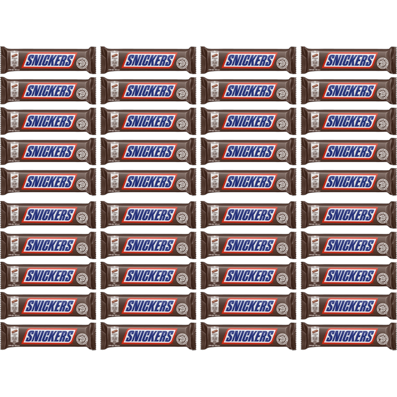 Набор Батончик Snickers 40шт с Арахисом в Молочном Шоколаде 50g - Retromagaz