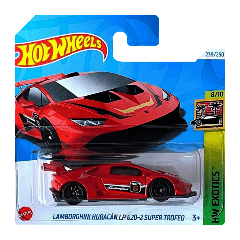 Машинка Базова Hot Wheels Lamborghini Huracán LP 620-2 Super Trofeo Exotics 1:64 HTC25 Red - Retromagaz
