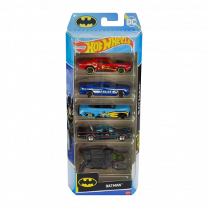 Машинка Базовая Hot Wheels Muscle Bound / Dodge Charger / Merc / Batmobile / The Bat DC Batman 1:64 HLY68 Black 5шт