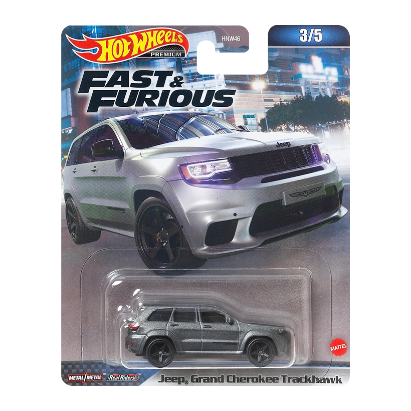 Машинка Premium Hot Wheels Jeep Grand Cherokee Trackhawk Fast & Furious 1:64 HNW48 Grey - Retromagaz