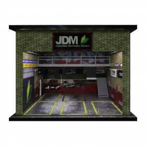 Диорама G-Fans JDM Garage Diorama with LED 1:64 710018 Black - Retromagaz