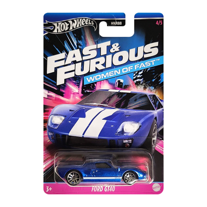 Тематическая Машинка Hot Wheels Ford GT40 Women of Fast & Furious 1:64 HNR88/HRW39 Blue - Retromagaz