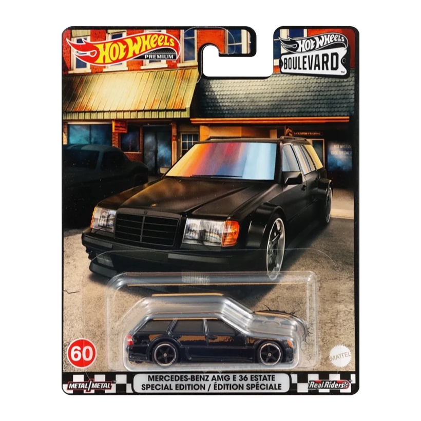 Машинка Premium Hot Wheels Mercedes-Benz AMG E 36 Estate Special Edition Boulevard 1:64 HCR05 Black - Retromagaz