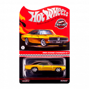 Машинка Premium Hot Wheels 1969 Dodge Charger R/T Red Line Club RLC 1:64 HNL23 Yellow