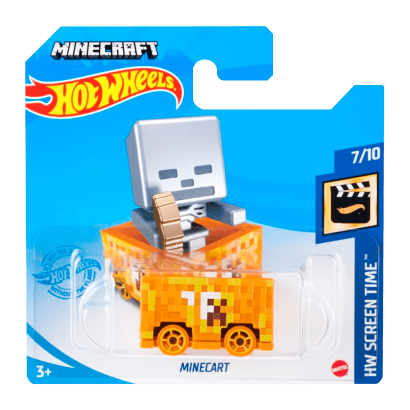 Машинка Базовая Hot Wheels Minecraft Minecart Screen Time 1:64 GRX95 Orange - Retromagaz
