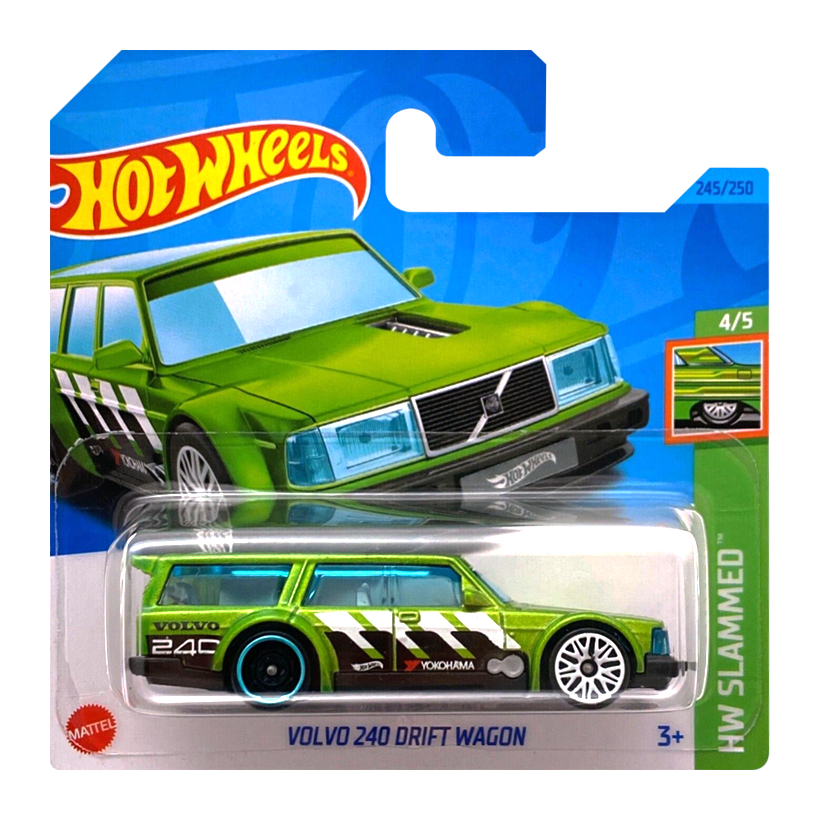 Машинка Базова Hot Wheels Volvo 240 Drift Wagon Slammed 1:64 HKJ07 Green - Retromagaz