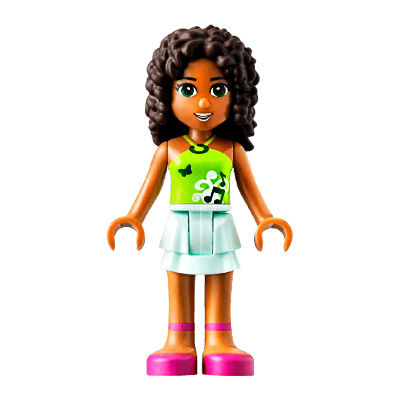 Фигурка Lego Girl Andrea Light Aqua Layered Skirt Friends frnd024 Б/У - Retromagaz