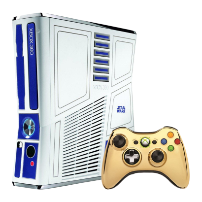 Консоль Microsoft Xbox 360 S Star Wars Limited Edition Freeboot 500GB White Blue + 5 Встроенных Игр Б/У - Retromagaz