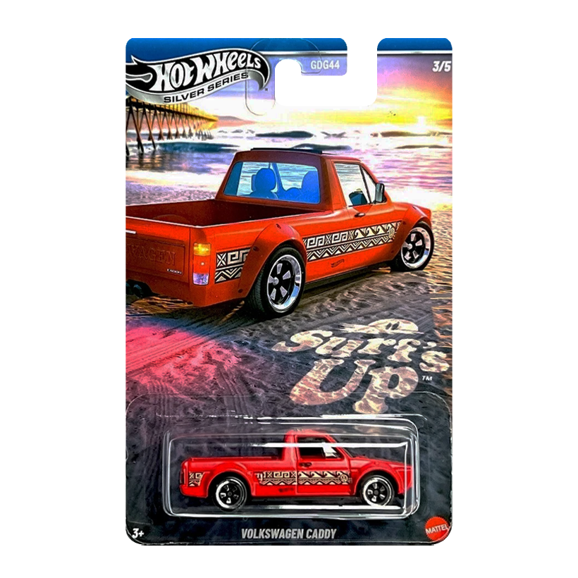 Тематическая Машинка Hot Wheels Volkswagen Caddy Surf's Up 1:64 JCB69 Red - Retromagaz