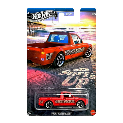 Тематическая Машинка Hot Wheels Volkswagen Caddy Surf's Up 1:64 JCB69 Red - Retromagaz