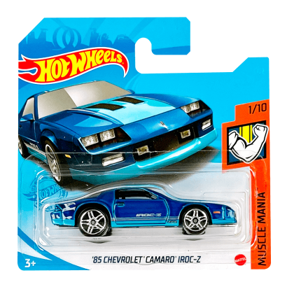 Машинка Базовая Hot Wheels '85 Chevrolet Camaro Iroc-Z Muscle Mania 1:64 GTC16 Blue - Retromagaz